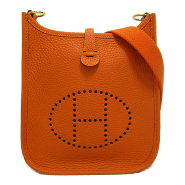 HERMES Evelyn Amazon TPM Shoulder Bag Orange Taurillon Clemence leather