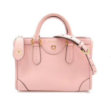 SALVATORE FERRAGAMO Gancini 2wayShoulder Bag Pink leather