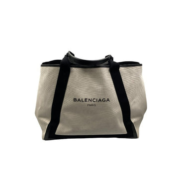 BALENCIAGA Navy Cabas M Women's Canvas Tote with Pouch