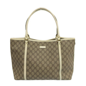 GUCCI GG Supreme Patent Tote Bag 197953 Beige/White Women's