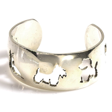 HERMES Bangle Bracelet Dog Motif Silver 925 Women's e56016a