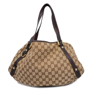 GUCCI tote bag GG canvas 130736 brown gold hardware ladies