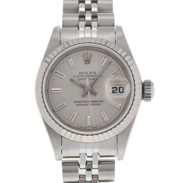 ROLEX Datejust 69174 Ladies SS/WG Watch Automatic Winding Silver Dial