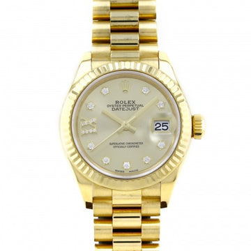 ROLEX Datejust 279178G champagne [IX diamond] dial watch ladies