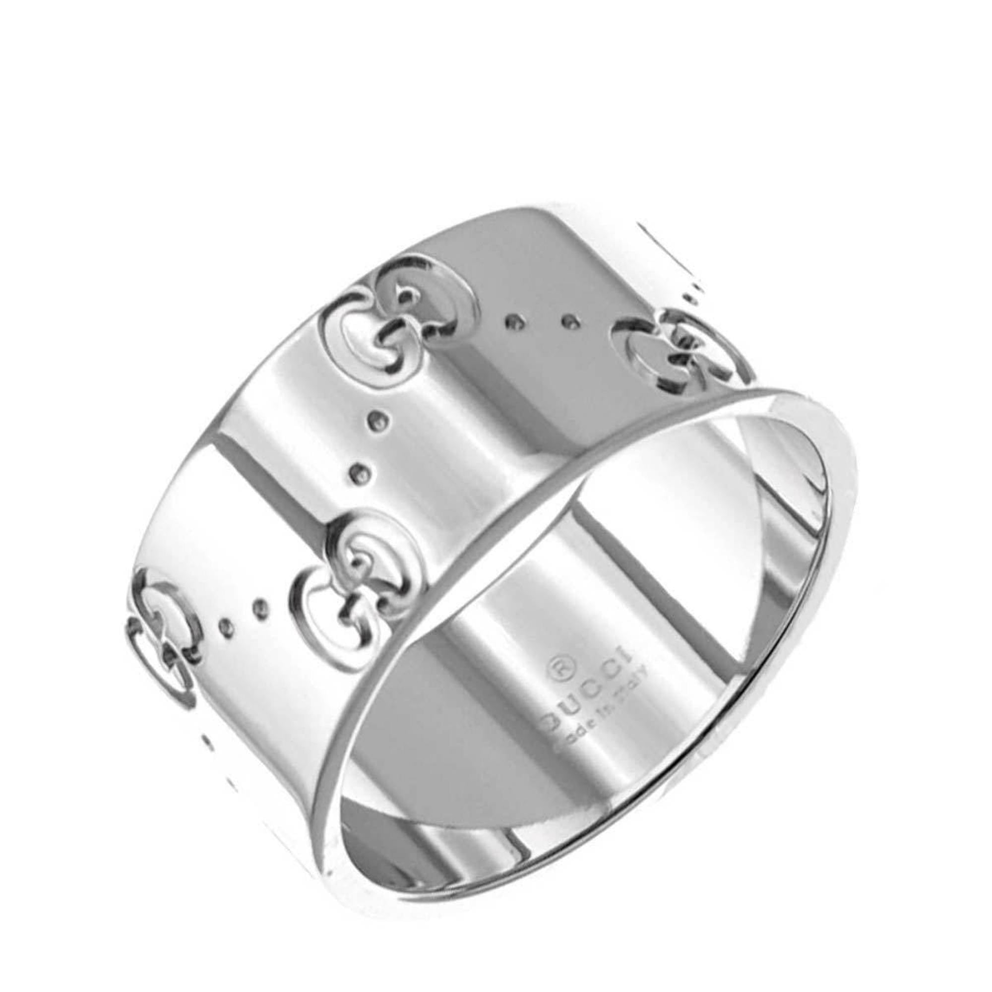 GUCCI Icon #14 Ring Wide K18 WG White Gold 750