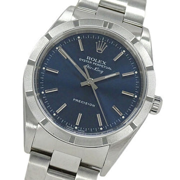 ROLEX Air King 14010M P number watch men's automatic AT stainless steel SS silver blue polished