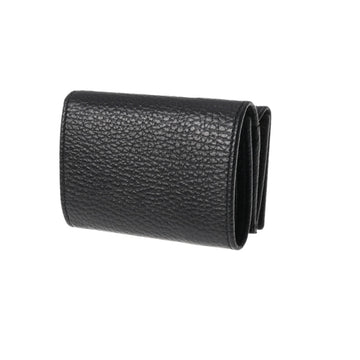 GUCCI Double G Black Women's Calf Trifold Wallet