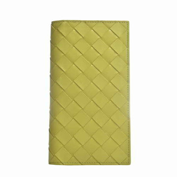 BOTTEGA VENETA intrecciato leather bi-fold long wallet yellow