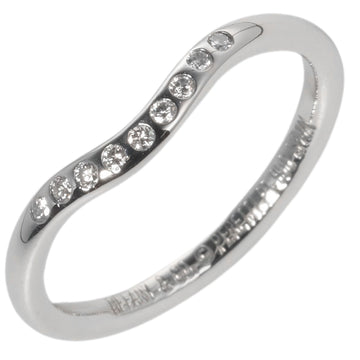 TIFFANY Curved Band Ring No. 9 Pt950 Platinum 9P Diamond &Co. Women's