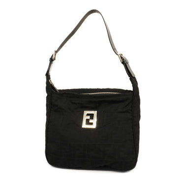 FENDIAuth  Zucca Shoulder Bag Women's Nylon Canvas Shoulder Bag Brown