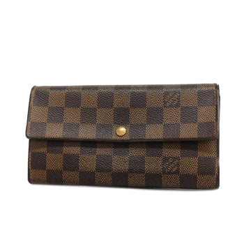 LOUIS VUITTONAuth  Damier Portofeuil Sara N61734 Women,Men,Unisex Long Wallet