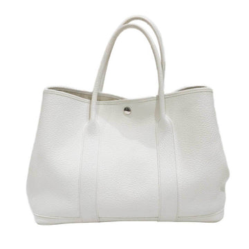 HERMES Garden PM Tote Bag White Negonda T Stamp Women's Men's