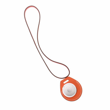 HERMES Apple Air Tag Bag Charm Orange Z Engraved [around 2021] Unisex Vaux Swift