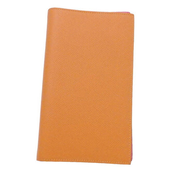 HERMES notebook cover orange x pink leather agenda