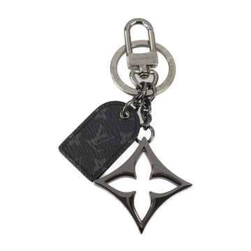 LOUIS VUITTON Porto Cle LV For You Me Key Holder M00834 Monogram Eclipse Black Silver Metal Fittings Ring Bag Charm Flower