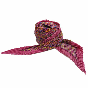 HERMES Pleated Carre 90 scarf muffler Armenian paradise LES JARDINS D'ARMENIE pink ladies silk