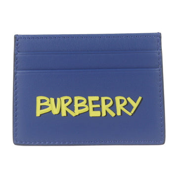 BURBERRY graffiti card case 40762741 leather blue