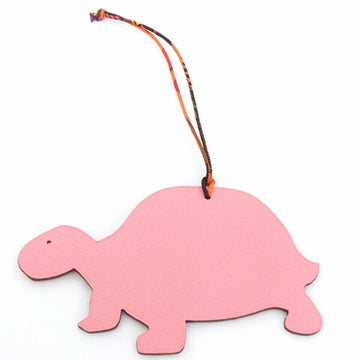 HERMES Petit Ash Charm Turtle GM Light Pink/Orange/Multicolor Vow Epson/Togo/Silk Twill Spaghetti Bag Key