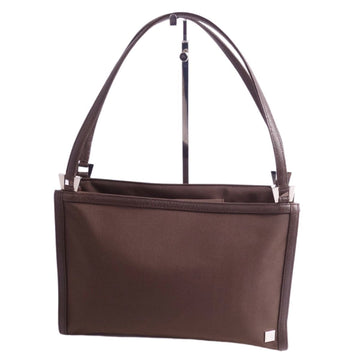 VALENTINO GARAVANI Garavani bag handbag tote plate nylon calf leather ladies brown