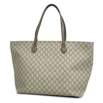 GUCCI Tote Bag GG Supreme 547974 Leather Brown Men Women