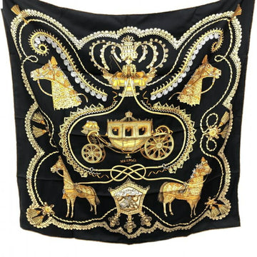 HERMES Carre 90 PAPEROLE scarf carriage and nobility black with tag