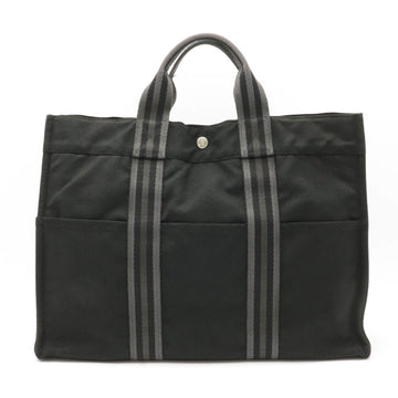 HERMES Four Tote MM Bag Handbag Canvas Black Gray