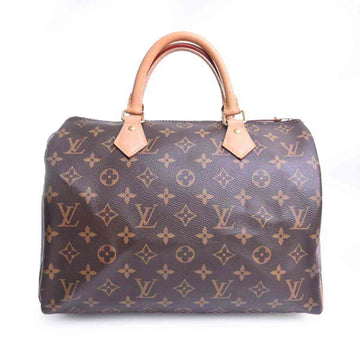 LOUIS VUITTON Monogram Speedy 30 Handbag Brown PVC Leather