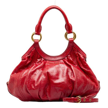 MIU MIU Miu Handbag Red Leather Ladies MIUMIU