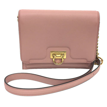 SALVATORE FERRAGAMO Gancio Pochette Shoulder Bag Leather Ladies