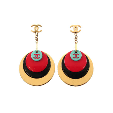 Chanel here mark round swing pierced earrings multicolor accessories 01A Cocomark Round Swing Earrings