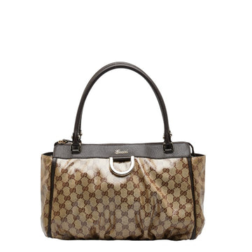 GUCCI GG Crystal Abbey Tote Bag 327787 Brown PVC Leather Women's