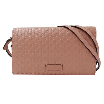 GUCCI Bag Ladies Shoulder Shima Micro GG Leather Pink