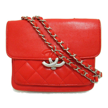 CHANEL ChainShoulder bag Red Calfskin [cowhide]