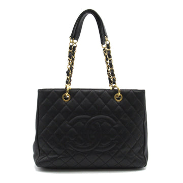 CHANEL GST tote Black Caviar Skin [Grained Calf]