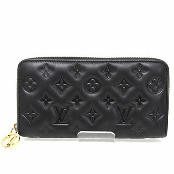 LOUIS VUITTON Zippy Lamb Leather Noir Monogram M81510 Long Wallet