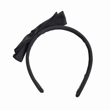 CHANEL satin ribbon headband - black