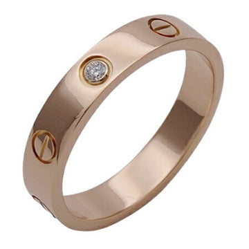 CARTIER Women's Men's Ring 750PG 1P Diamond LOVE Pink Gold #56 Approx. No. 16 Polished