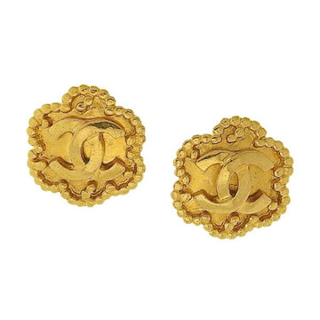 CHANEL Flower Coco Mark Earrings Gold Ladies