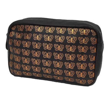 BOTTEGA VENETA Intreccio Papillon Leather Pouch Gold/Black