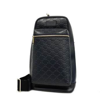 GUCCI Body Bag sima 450970 Leather Navy Silver Hardware Men's