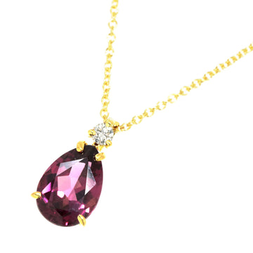 TIFFANY&Co. Garnet Diamond Necklace 40cm K18 YG Yellow Gold 750