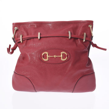 Gucci Horsebit Red 602089 Women's Leather Shoulder Bag