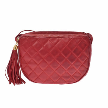 CHANEL Matrasse Red Ladies Lambskin / Shoulder Bag