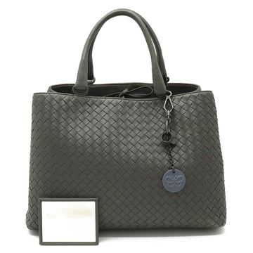 BOTTEGA VENETA Intrecciato Tote Bag Handbag Leather Gray Mirror 223377