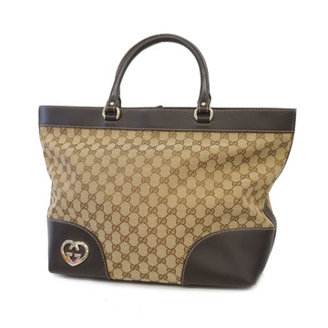 Gucci Tote Bag GG Canvas 257071 Beige/Brown Gold metal