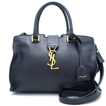 SAINT LAURENT Paris Baby Cabas 424868 2Way Bag Leather Black 350878