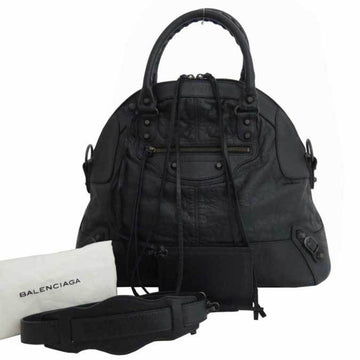 Balenciaga Bag Classic Boring Black Leather Handbag Shoulder Ladies