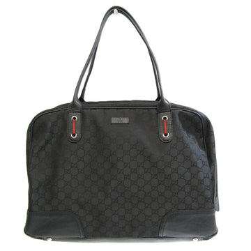 GUCCI 293595 Women,Men Nylon,Leather Boston Bag,Tote Bag Black