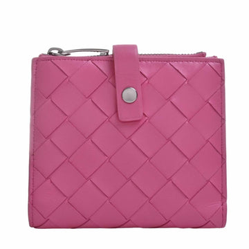 BOTTEGA VENETA Intrecciato Leather Bifold Wallet 600270 Pink Women's