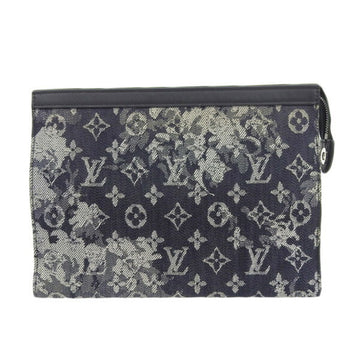 LOUIS VUITTON Monogram Tapestry Pochette Voyage MM Clutch Bag Navy